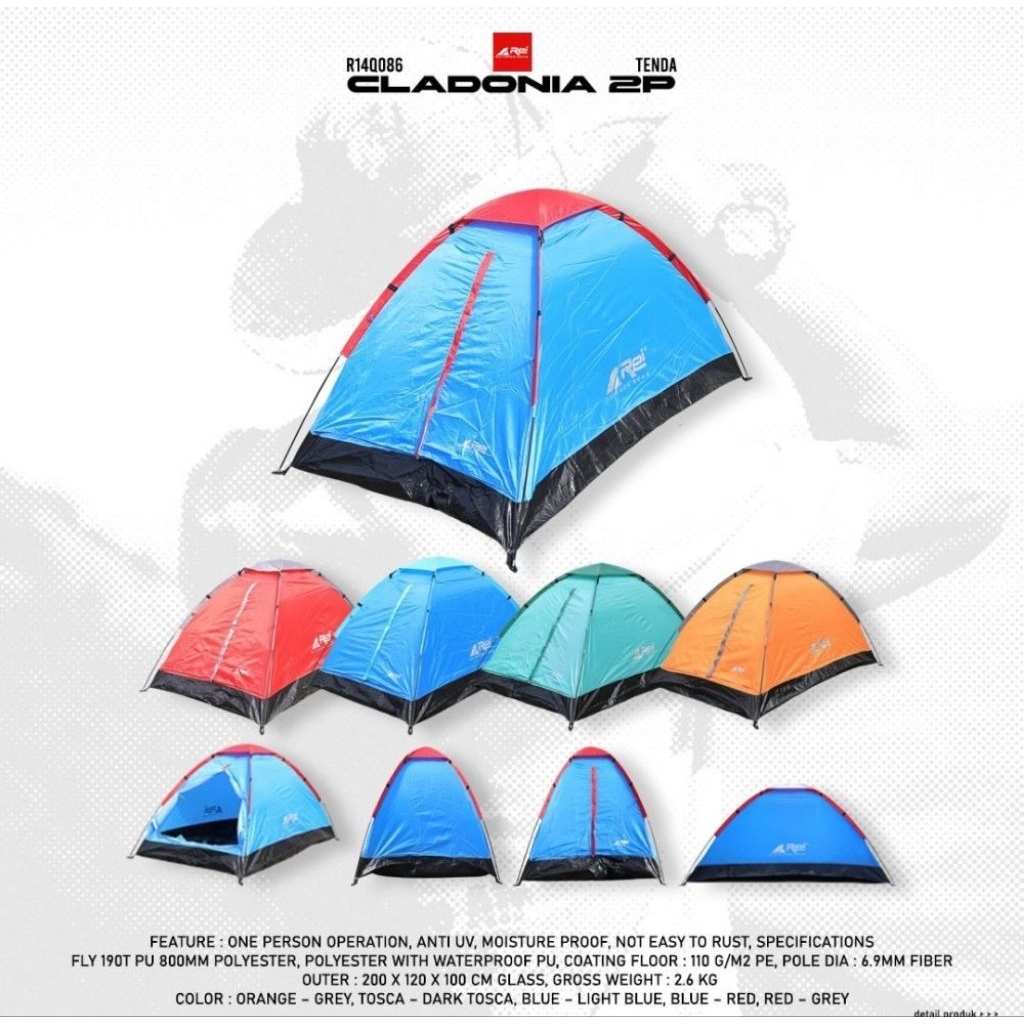 Tenda Camping Cladonia Kapasitas 2 orang Arei Outdoorggear