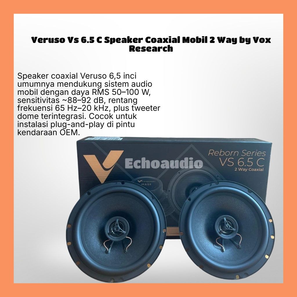 Veruso Vs 6.5 C Speaker Coaxial Mobil 2 Way by Vox Research