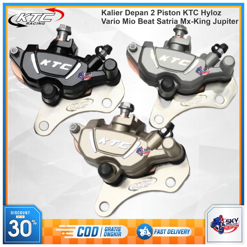 Kaliper Depan KTC Racing Hyloz Vixion F1ZR Jupiter Rx King Nouvo 2 Piston Plus Bracket Original