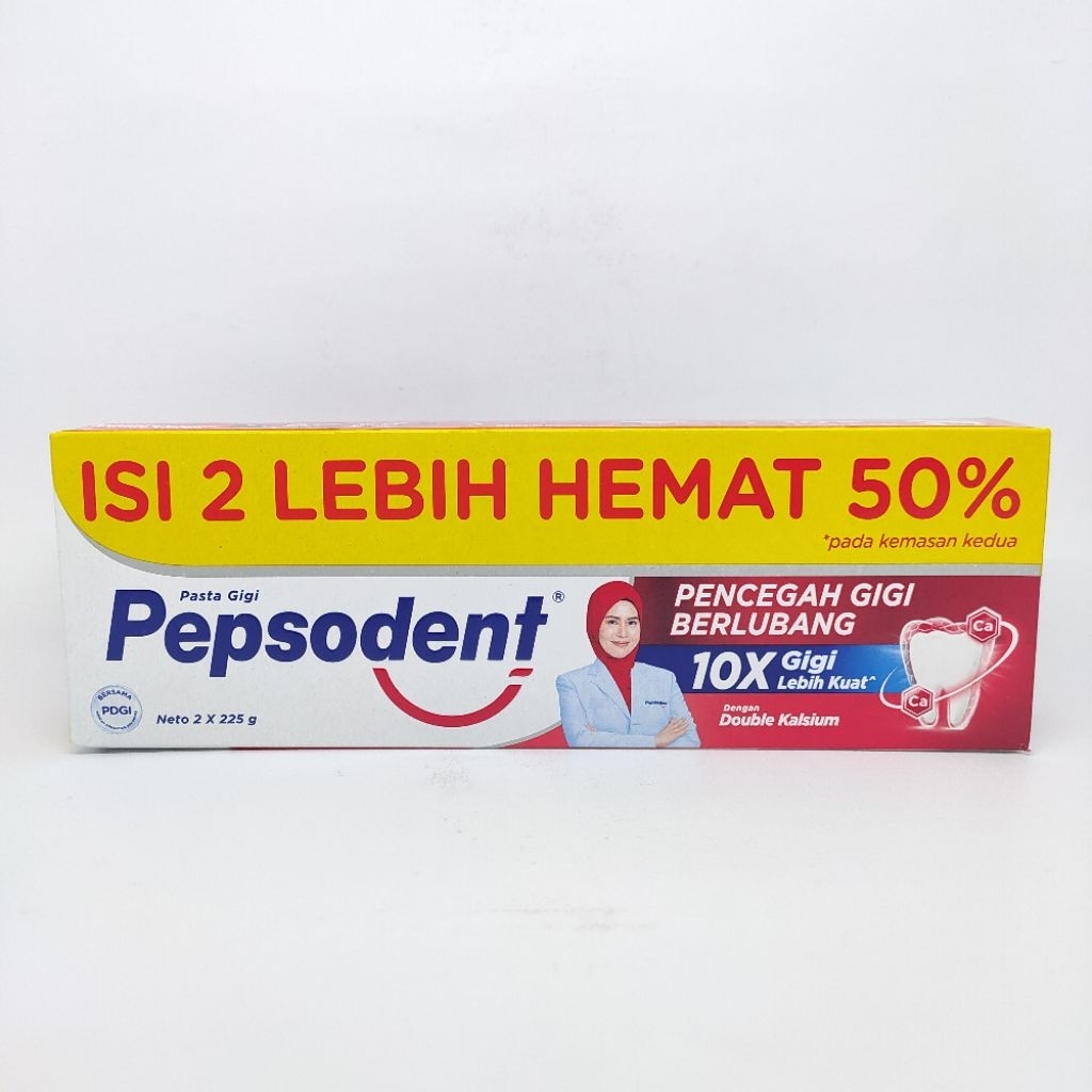 PEPSODENT Pasta Gigi | Odol Pencegah Gigi Berlubang - 225gr isi 2