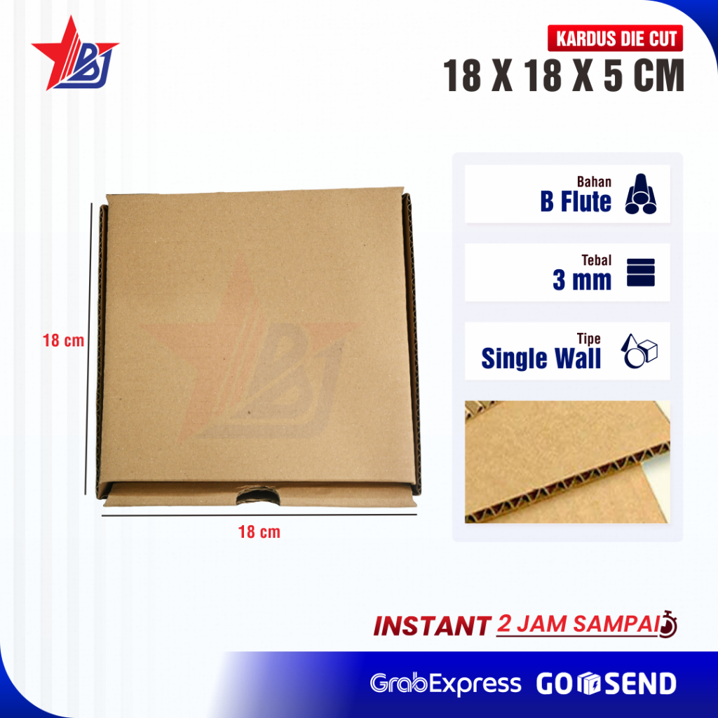 

Kardus Die Cut Pizza Polos 18x18x5 Cm Single Wall Polos Baru B Flute Tebal Termurah Hampers Kado
