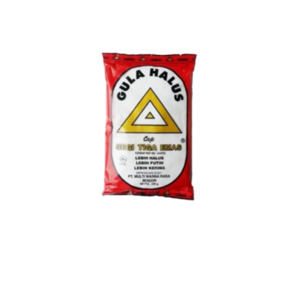 

Gula Halus Segi Tiga Emas 250 g – Lebih Halus, Putih, dan Kering