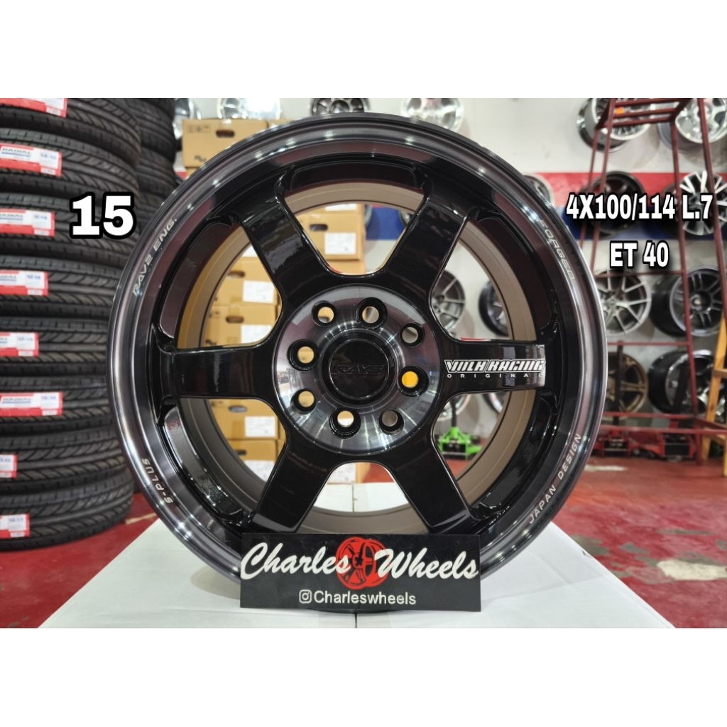 VELG TE37 BLACK COATING LIP RING 15
