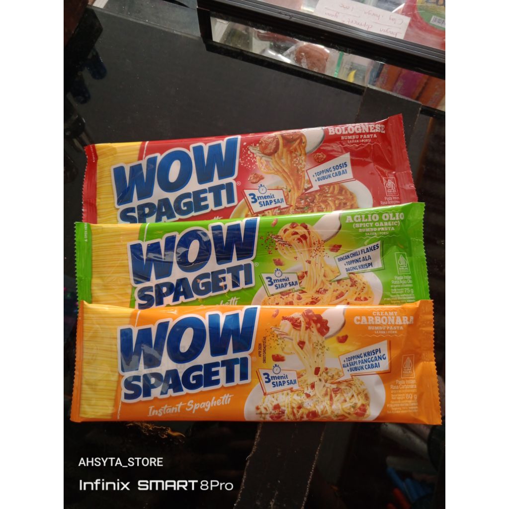 

(NEW) AHSYTA STORE // WOW SPAGETI MIE INSTANT SPAGHETTI ALL VARIAN RASA 80G