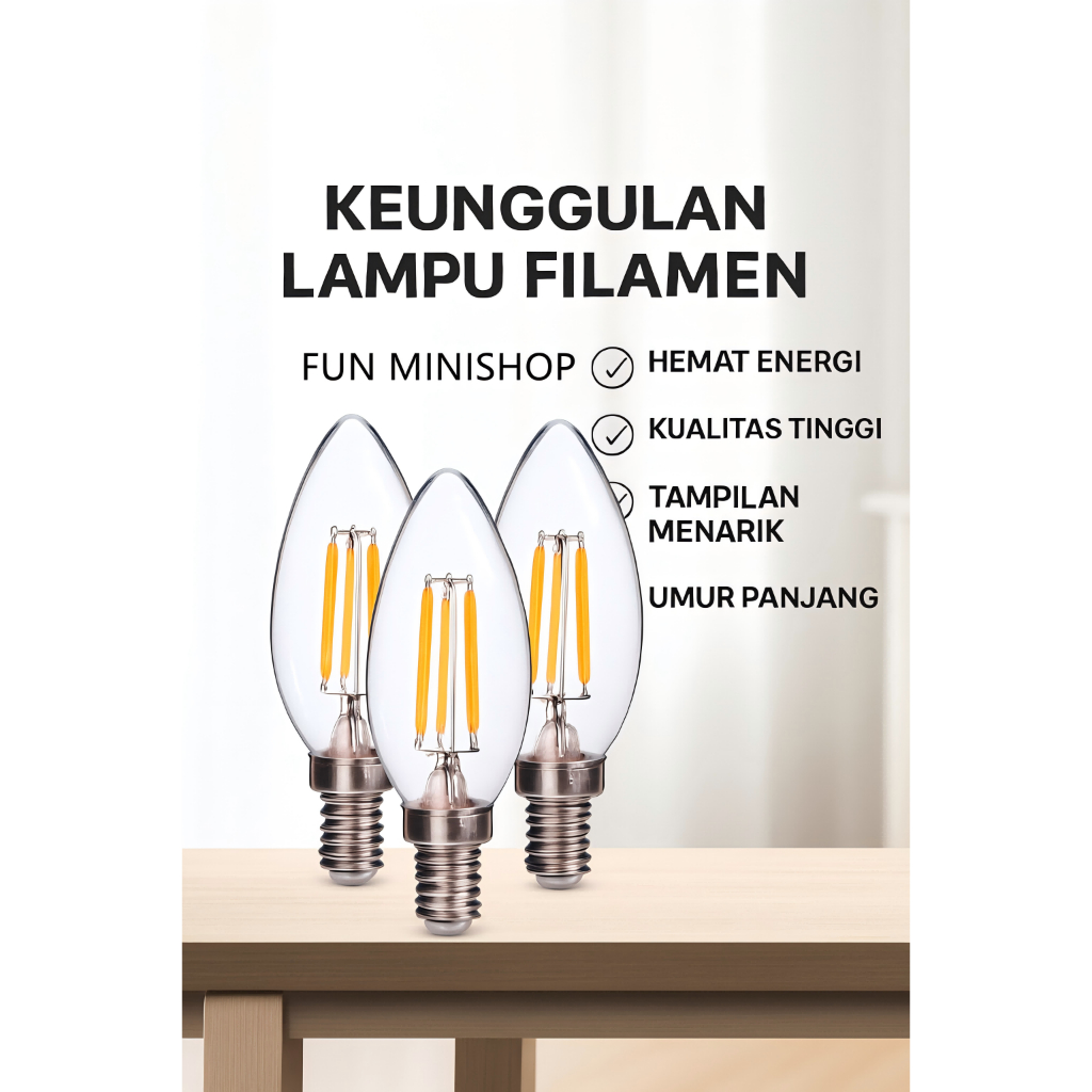 LAMPU CANDLE LED FITTING E14 2 WATT 4 WATT C35 MODEL LILIN / LAMPU E14 LAMPU HIAS