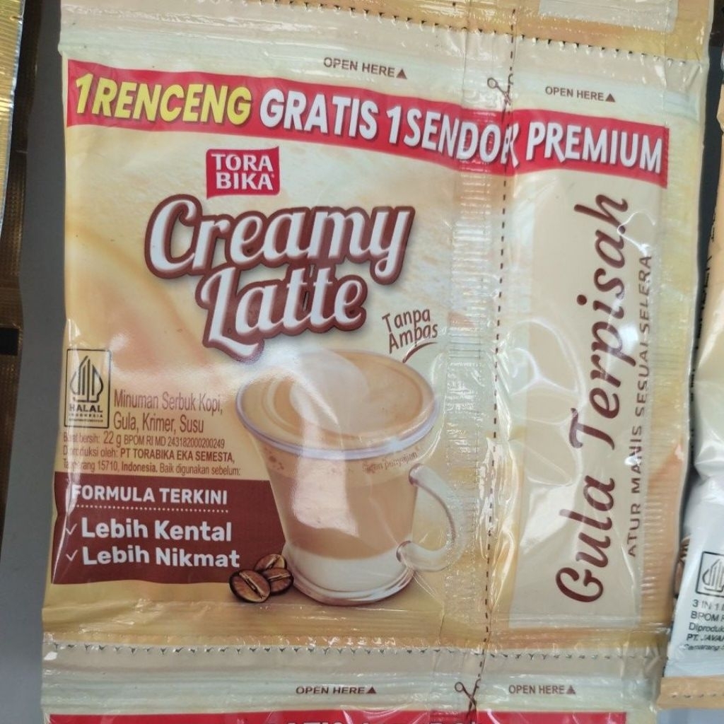 

TORABIKA CREAMY LATTE 1 RENTENG ISI 10PCS