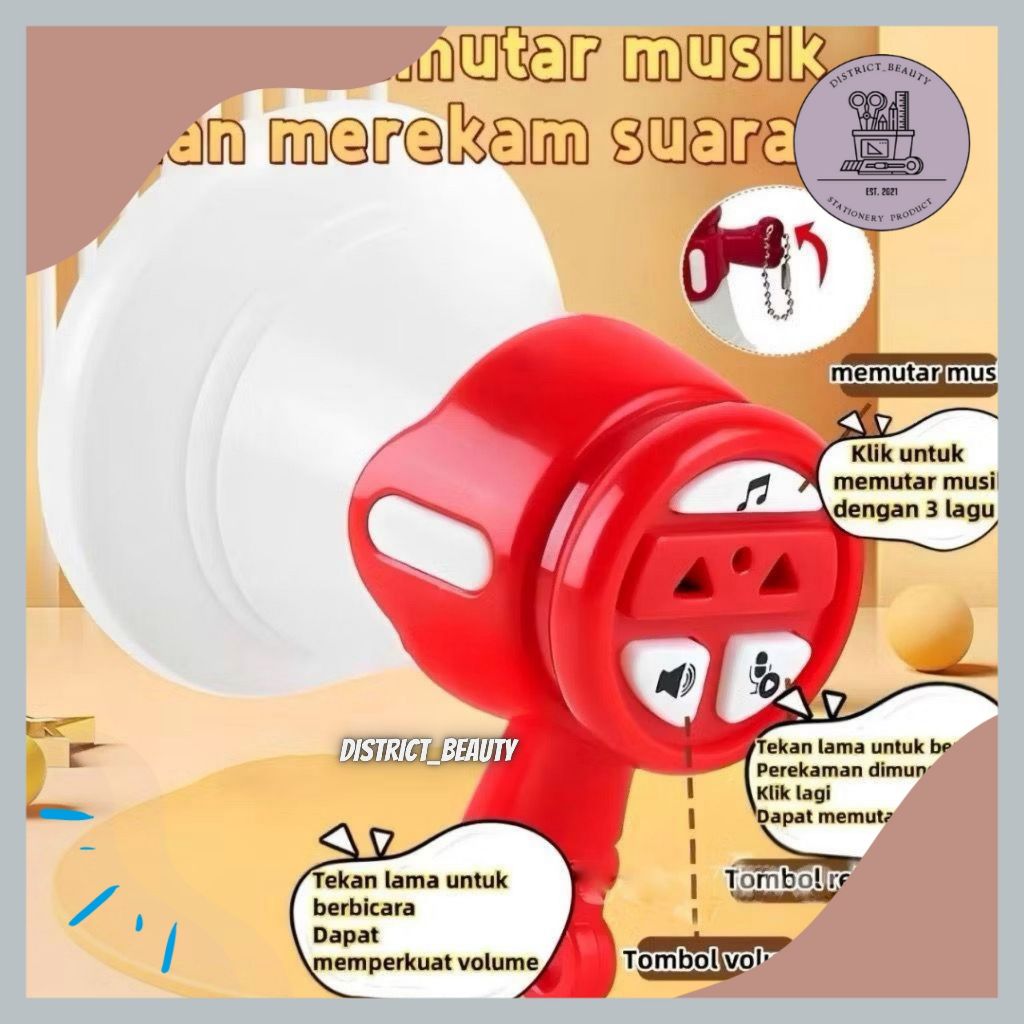 GANTUNGAN KUNCI TOA MINI MAINAN PENGERAS SUARA PEREKAM SUARA GANTUNGAN KUNCI KEYCHAIN KEYRING TAS MI