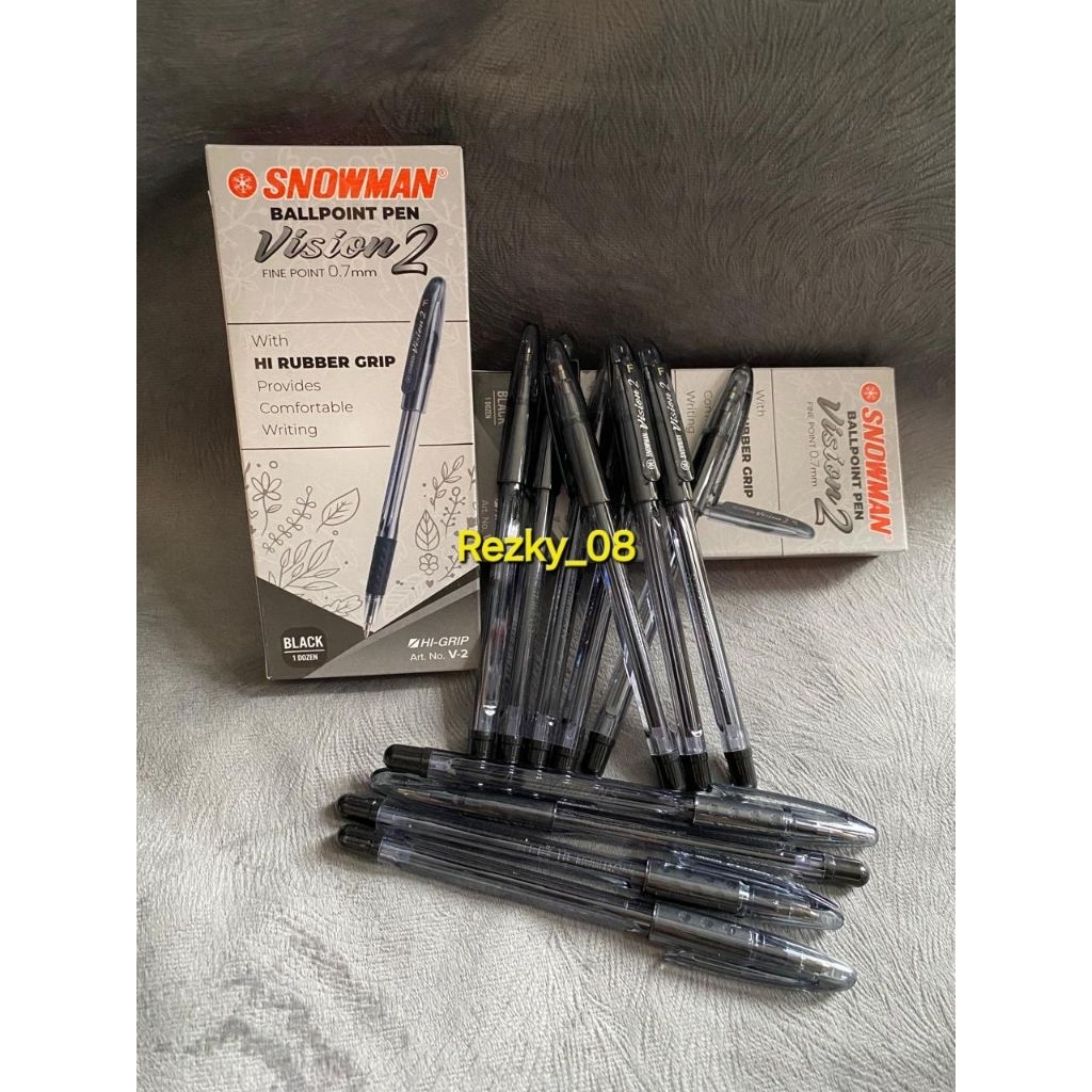 

Pulpen snowman V-2 hitam/balpoint snowman standar 1.0 mm perbox isi 12 pcs