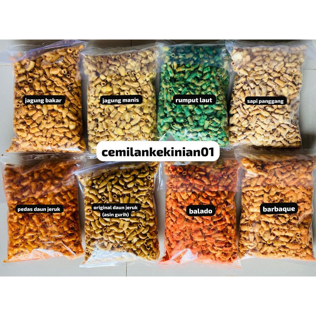 

MAKARONI BANTET ANEKA RASA READY VARIAN RASA BALADO/BARBAQUE/SAPI PANGGANG/JAGUNG BAKAR/JAGUNG MANIS/RUMPUT LAUT/PEDAS DAUN JERUK/ORIGINAL DAUN JERUK