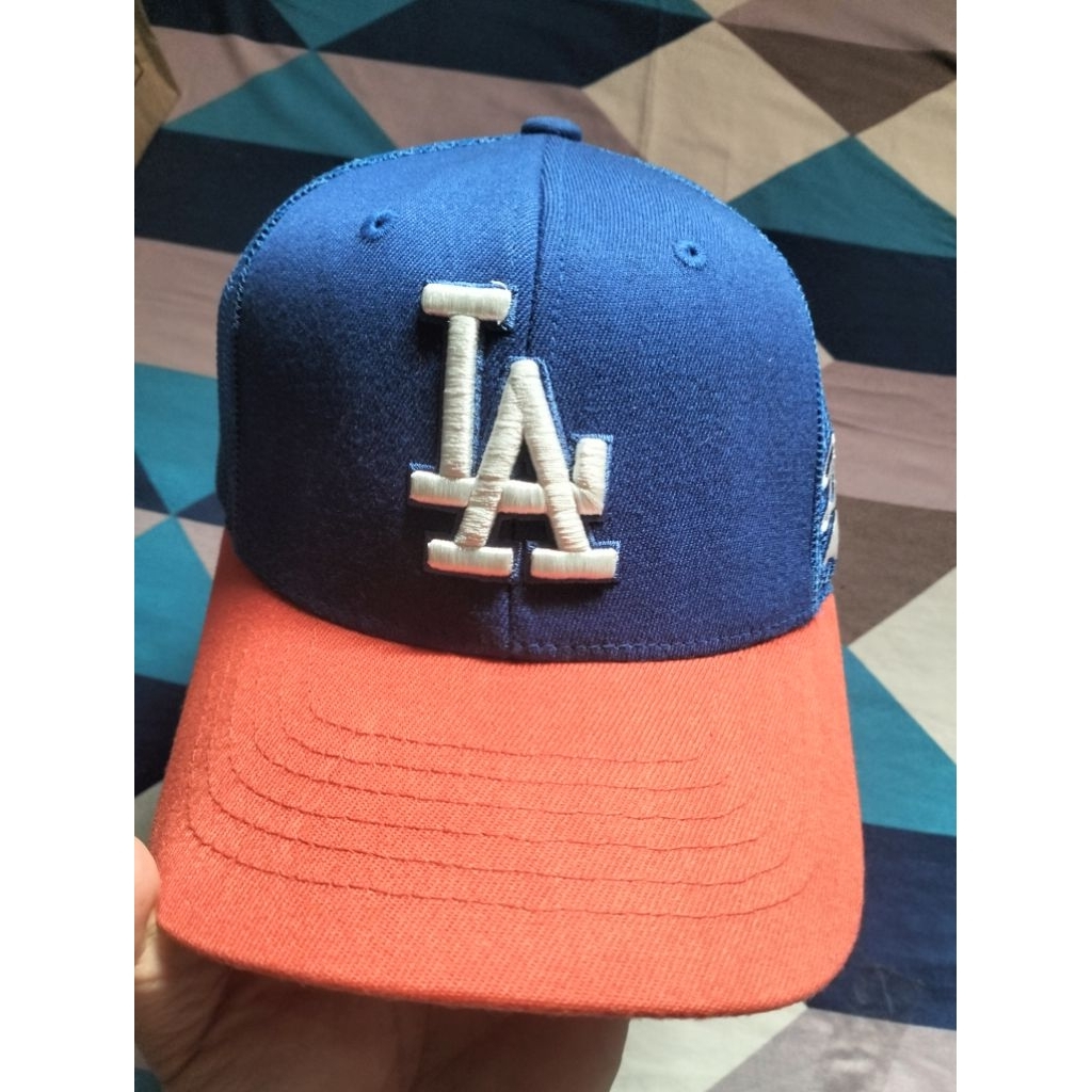 Topi Jaring Trucker MLB Dodgers Biru Merah Original