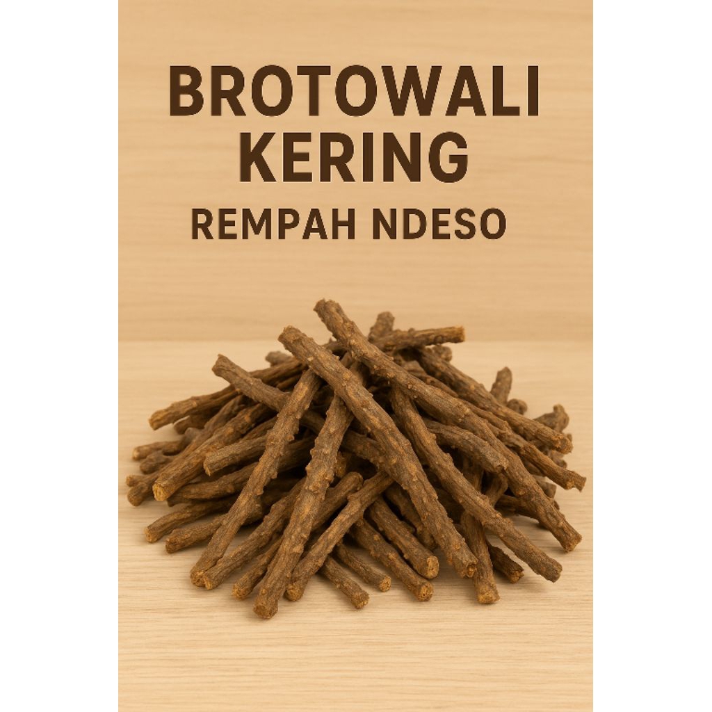 

Brotowali Kering Alami 100Gram Asli Wonogiri – Herbal Tradisional untuk Jamu & Kesehatan.Rasa pahit khas, kaya manfaat untuk daya tahan tubuh & kesehatan.100% alami, tanpa pengawet, kualitas premium