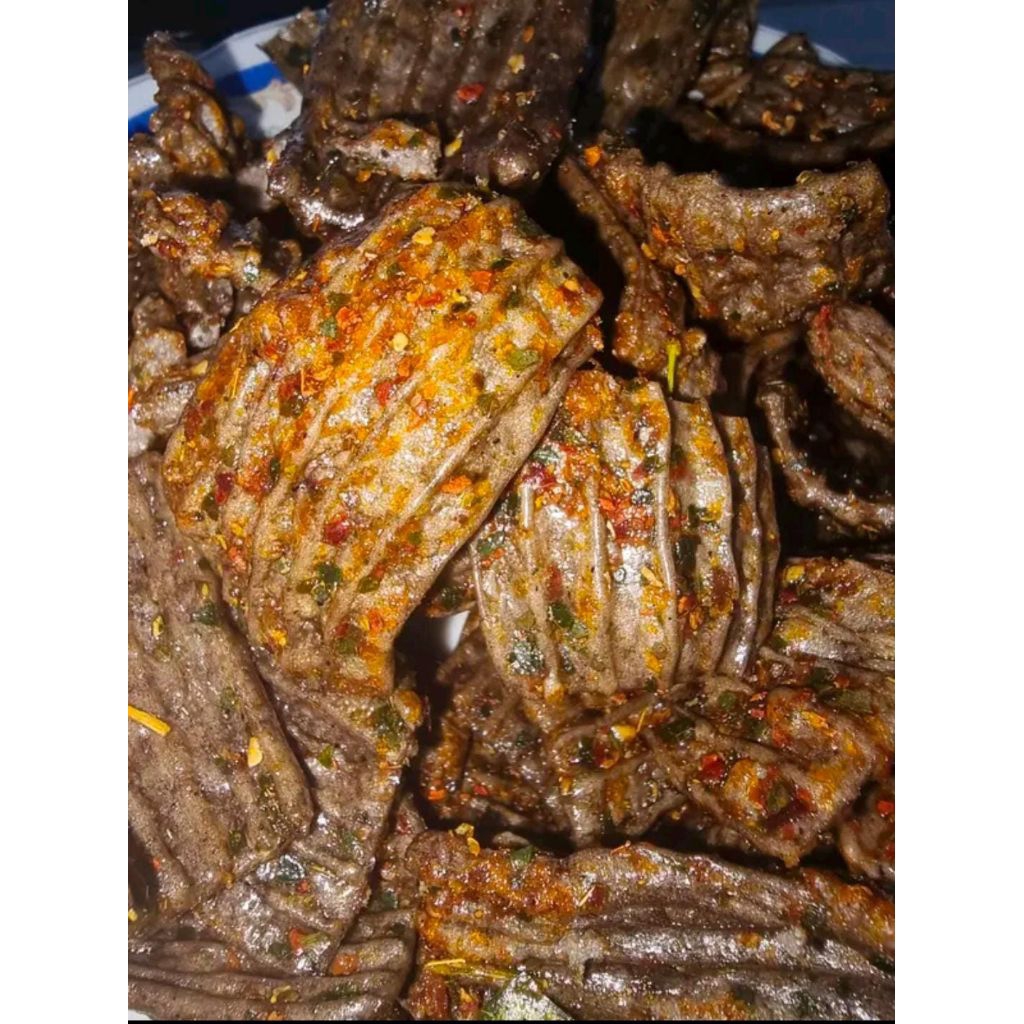 

Kerupuk Seblak jengkol asbes pedas daun jeruk bumbu melimpah