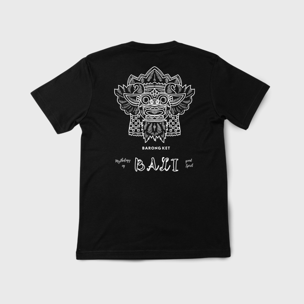 ROH Kaos Oleh Oleh Bali Premium - Barong Bali Hitam - Kaos Oleh-Oleh Bali