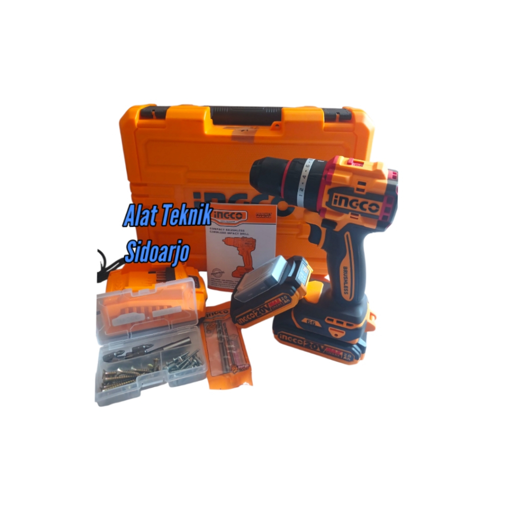 Bor Ingco CIDLI20668 20V Impact Drill 66NM Brushless 13MM