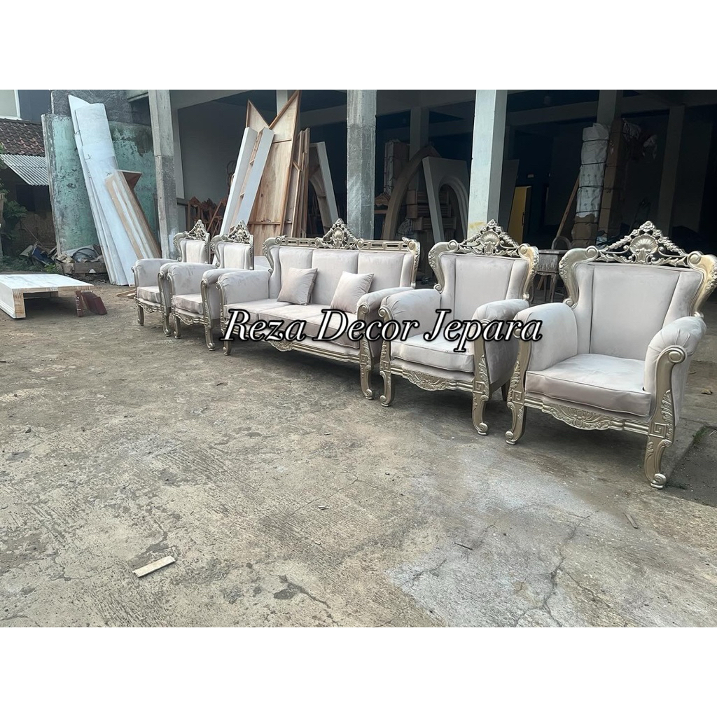 sofa pelaminan terbaru / set sofa pelaminan ukir jati / kursi pelaminan terbaru