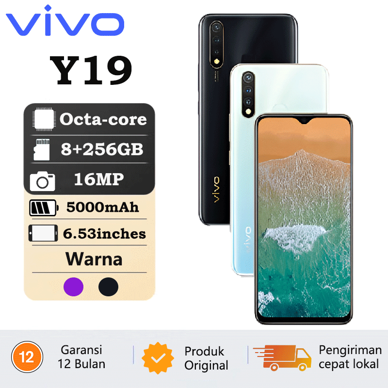 HP Vivo Y19  RAM 8GB+256GB Baterai 5000mAh Layar 6.53"  Android Bergaransi 1 Tahun