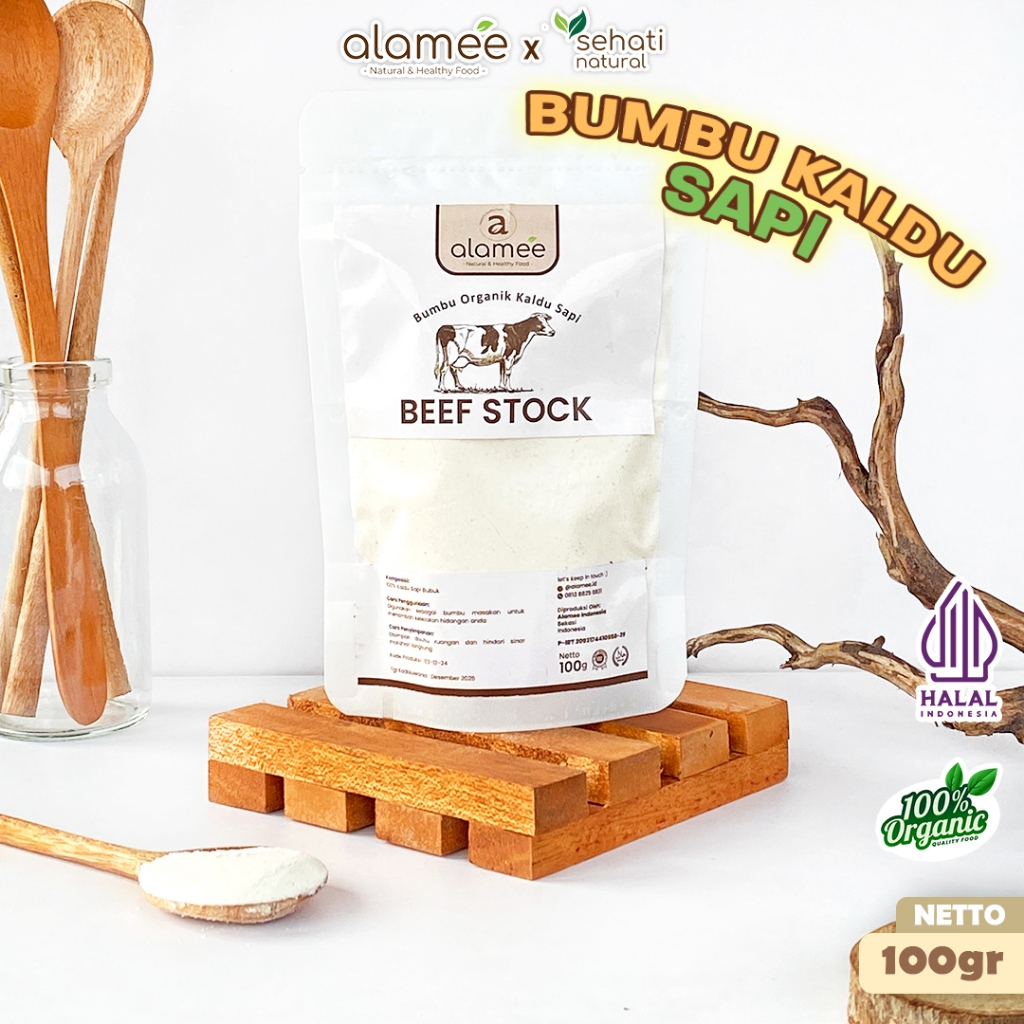 

ALAMEE Kaldu Sapi Bubuk NON MSG Bumbu Dapur Organik Beef Powder Praktis 100gr SEHATI