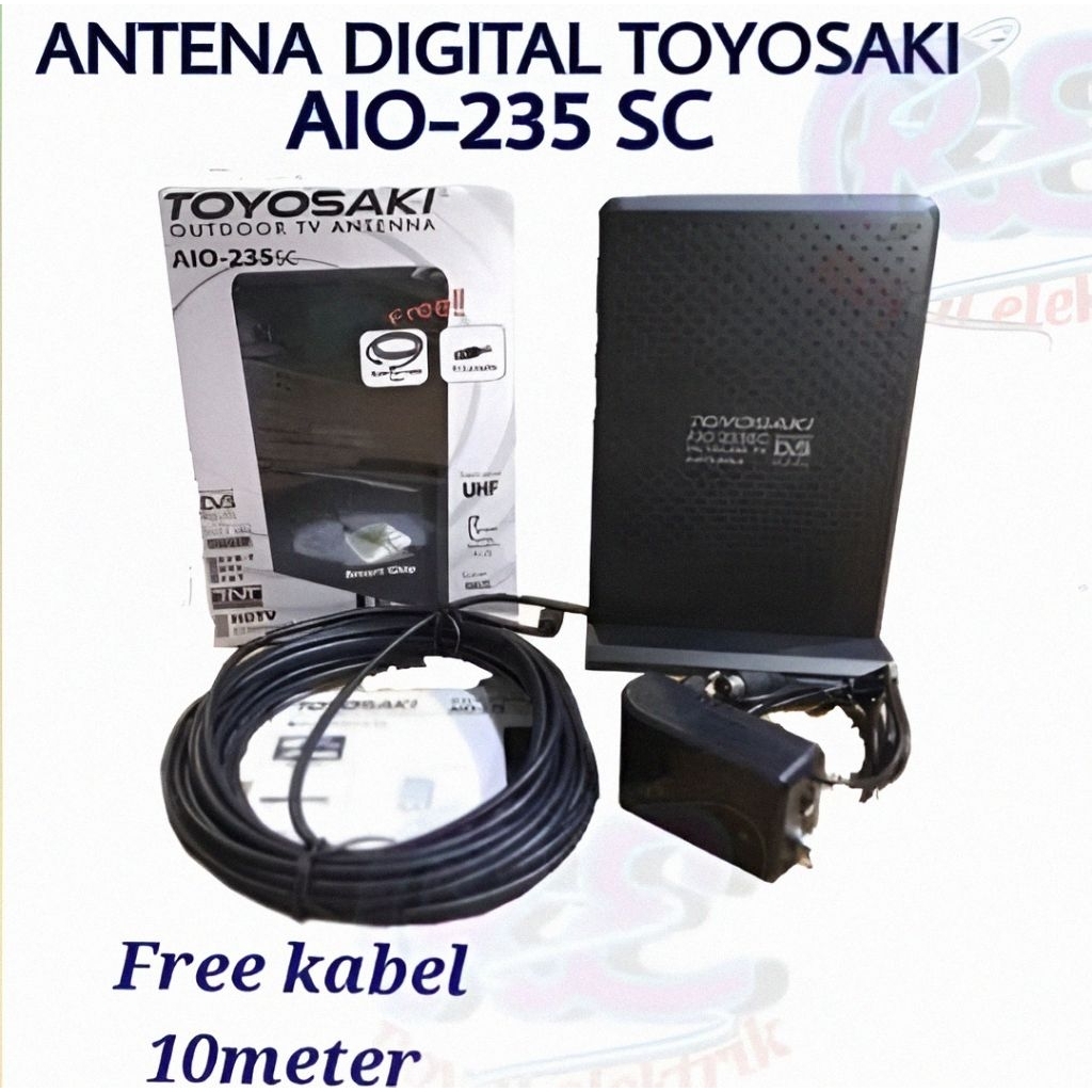 Antena Digital AIO-235 SC/AIO-220 AW/ SC TOYOSAKI/Kabel 10 meter/Antena Indoor Outdoor/Antena Dalam 