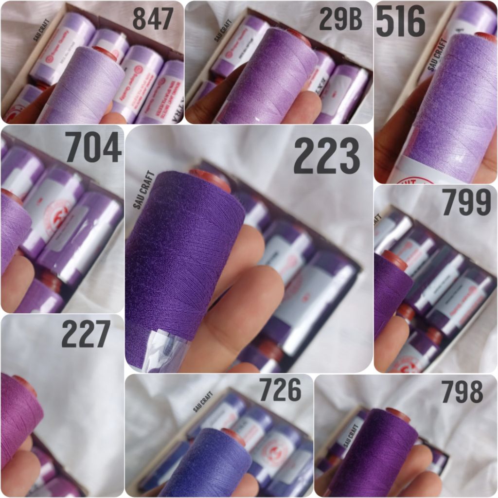 Benang Jahit Extra | Benang Jahut Extra 500 Yard | Khusus Warna Ungu dan Hijau |