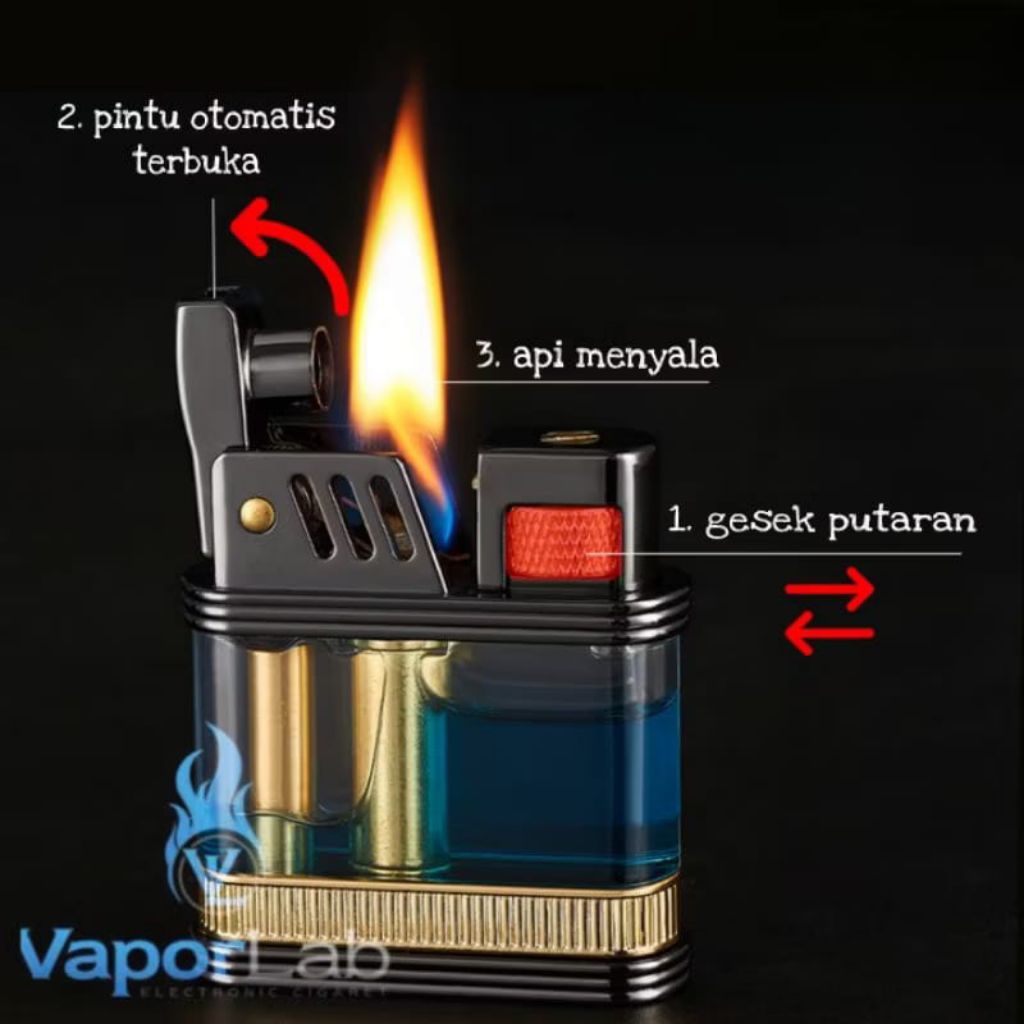 korek api Zorro minyak classic vintage transparant oil Lighter giftbox original