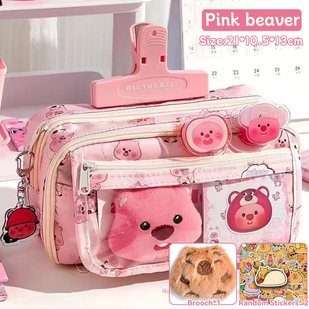 

(Ready Stock)Tas Pensil + Boneka + Stiker SET - Kotak Alat Tulis Lucu untuk Siswa, Perlengkapan Sekolah, Hadiah Back to School