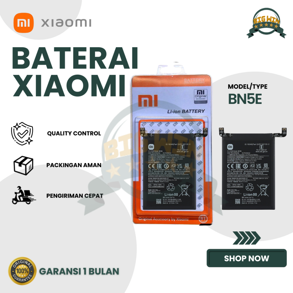 BATERAI BATTERY XIAOMI BN5E XIAOMI REDMI NOTE 11 PRO 5G XIAOMI / REDMI NOTE 12 PRO DOUBLE [IC POWER]