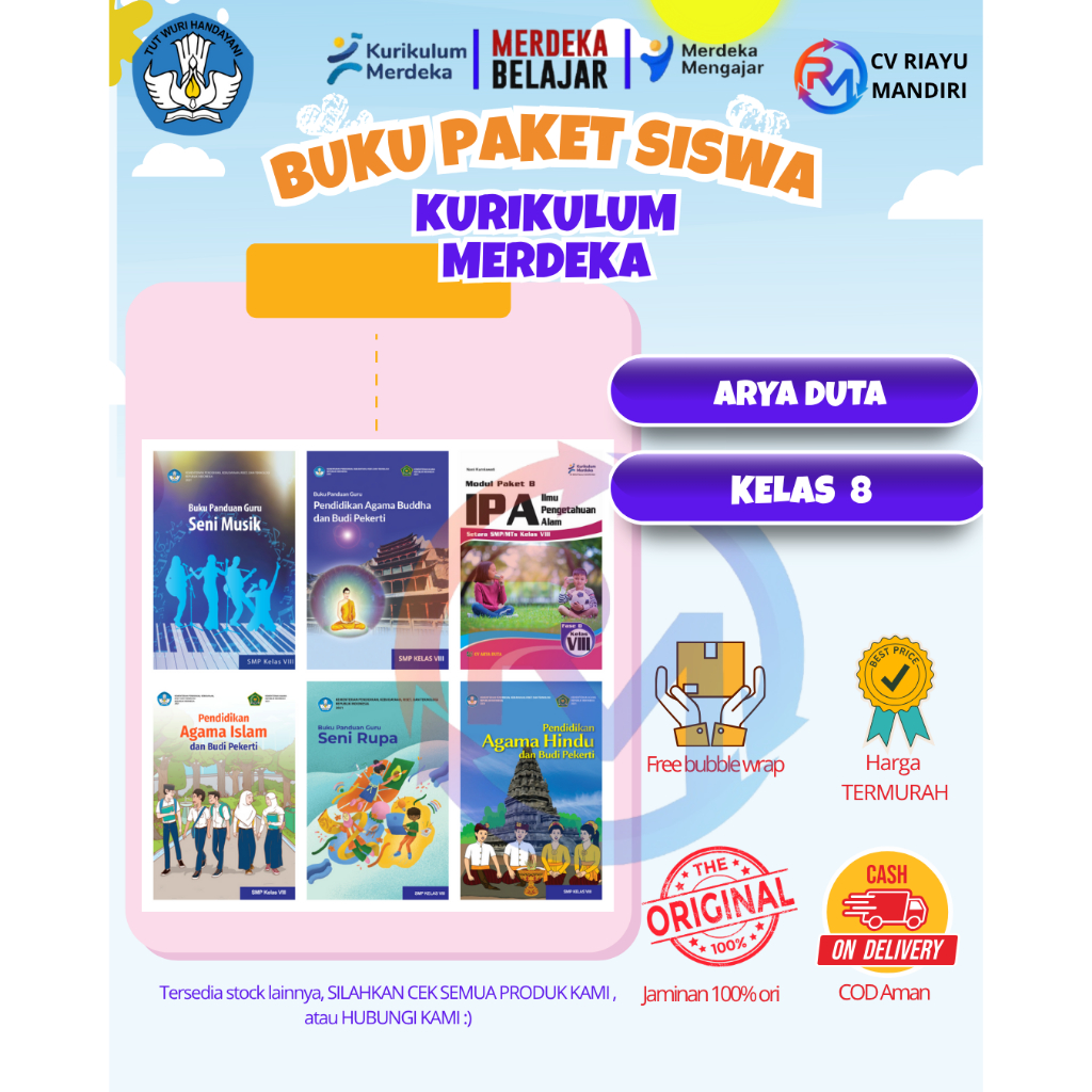 Buku Paket Kurikulum Merdeka SMP Kelas 8 Arya Duta