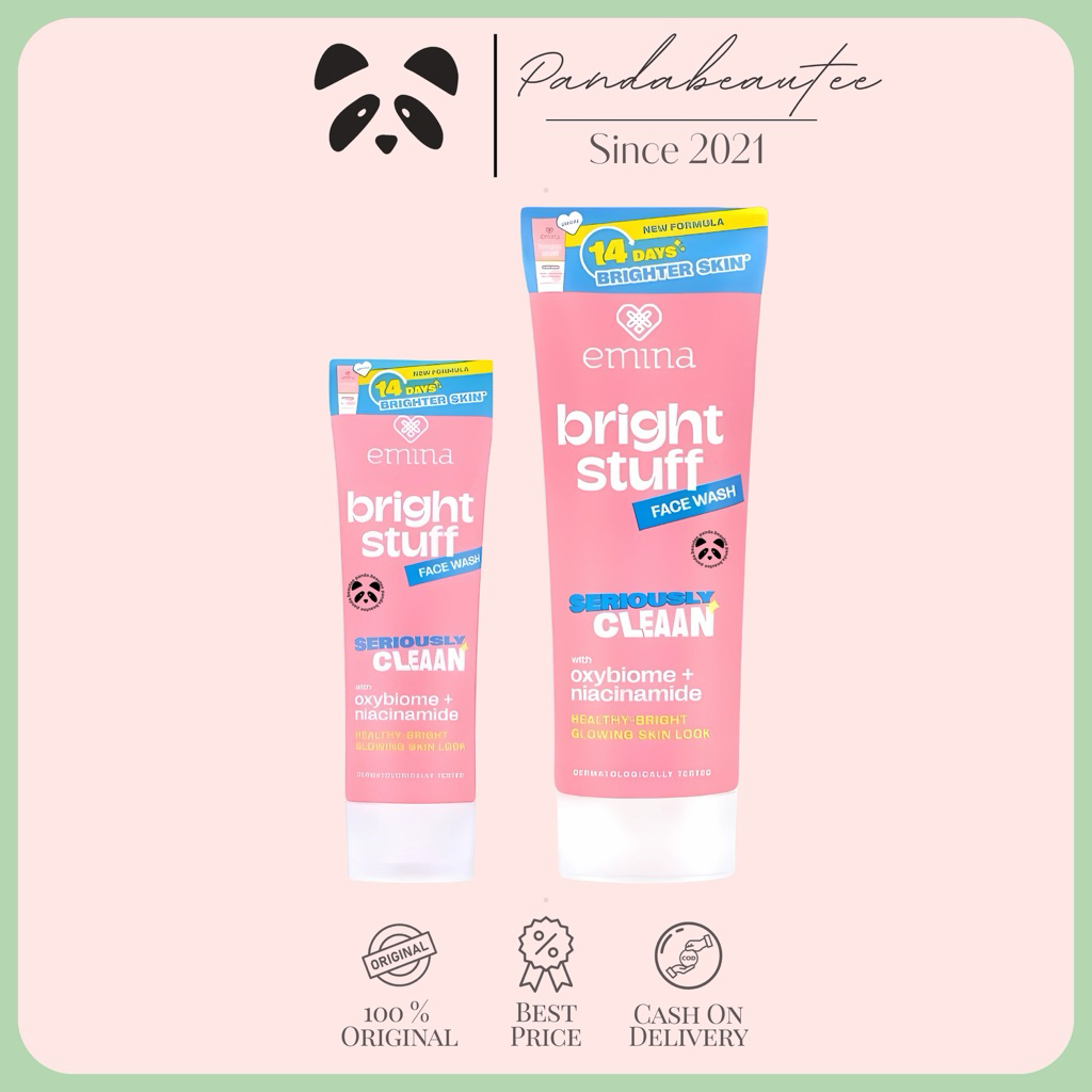 PANDABEAUTEE - Emina Bright Stuff Face Wash |  Whip Face Wash Sabun muka Cerah Glowing Anti kusam Gl