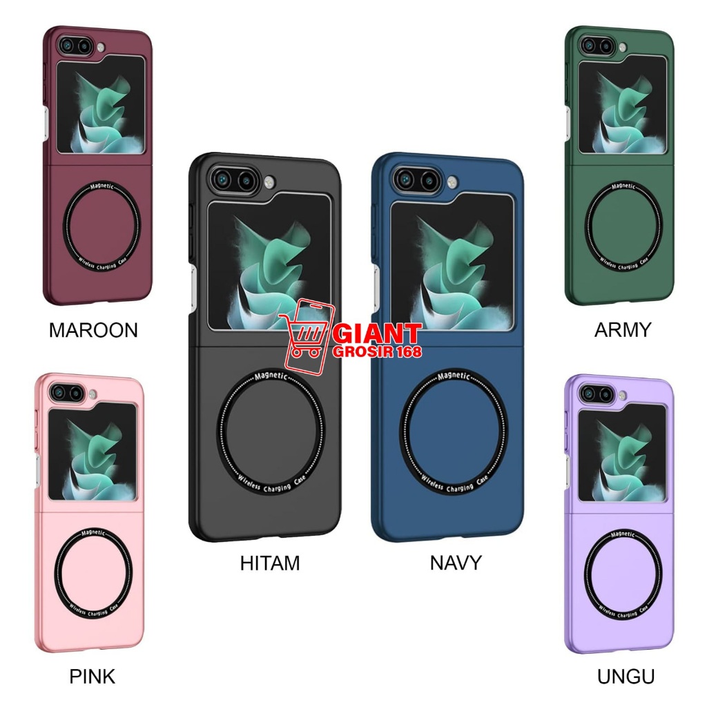 Premiun Magsafe Magnetik Wireless Charging Case Doff Matte for Samsung Z Flip 7 Z Flip 6 Flip 5 Flip
