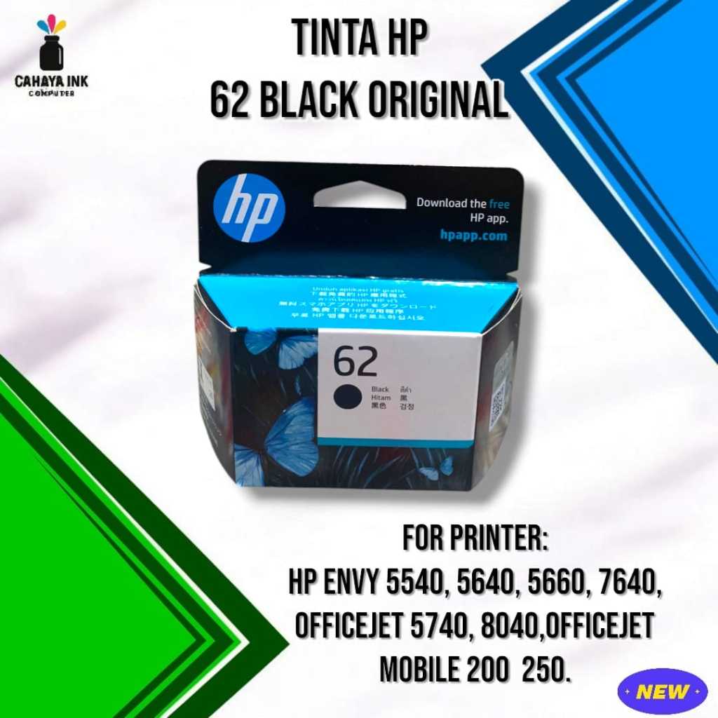 Tinta Hp 62 Black Ink Original