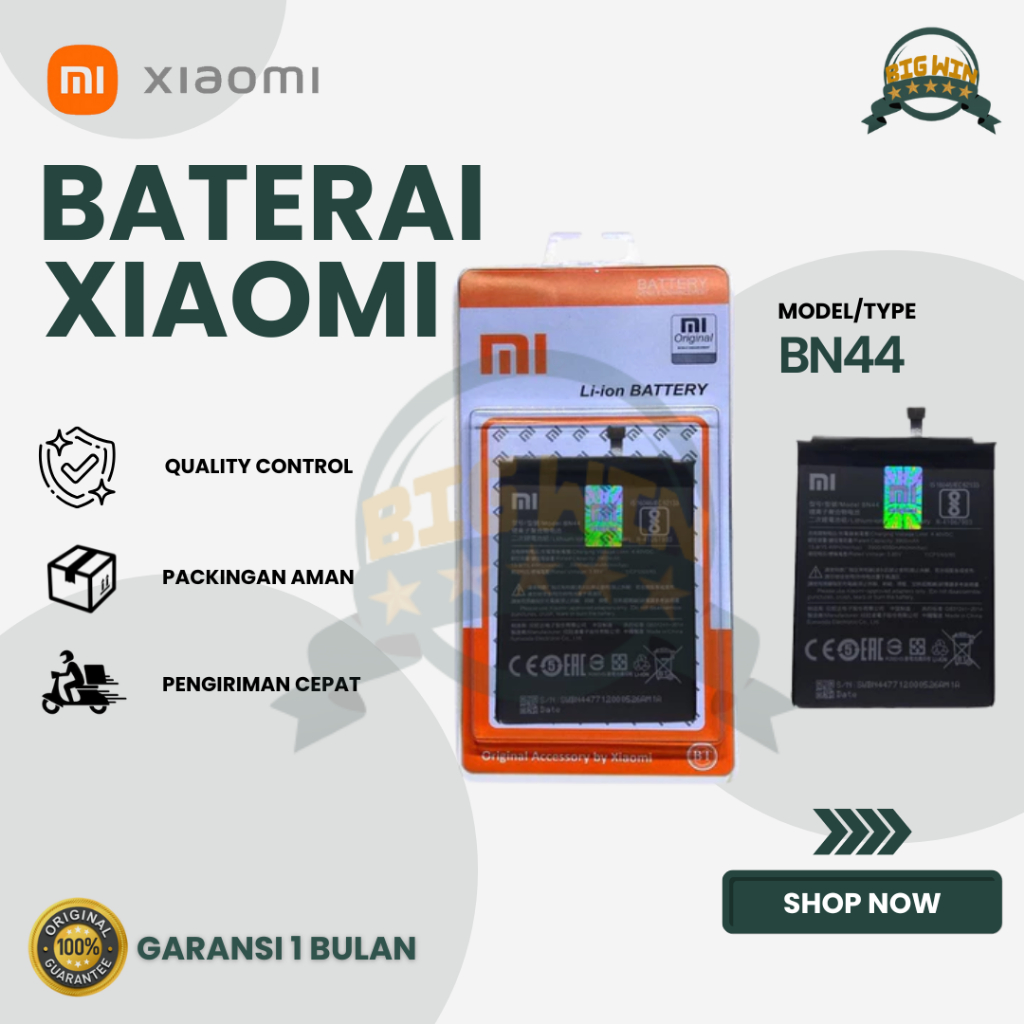 BATERAI BATTERY XIAOMI BN44 XIAOMI REDMI 5 PLUS DOUBLE [IC POWER] ORIGINAL