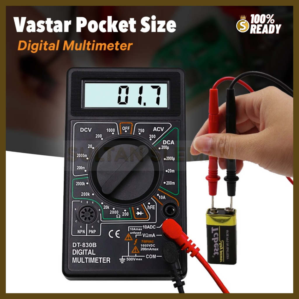 Multimeter Digital / Multimeter Digital Portable Saku - Hitam / Multimeter Digital Mini