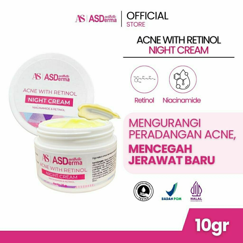 ACNE NIGHT CREAM WITH RETINOL ASDERMA