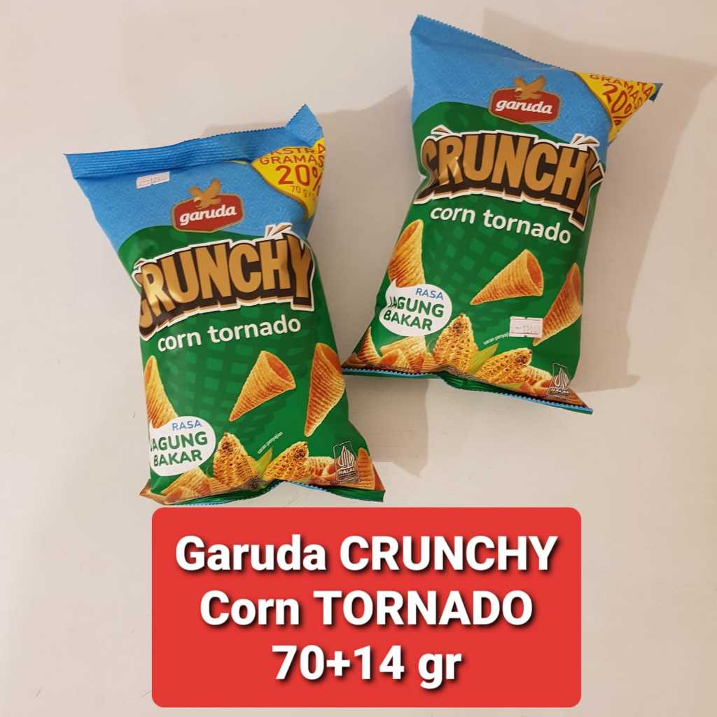 

Garuda CRUNCHY Corn TORNADO 70+14 gr / Crunchy Corn TORNADO Jagung Bakar 70+14 gr