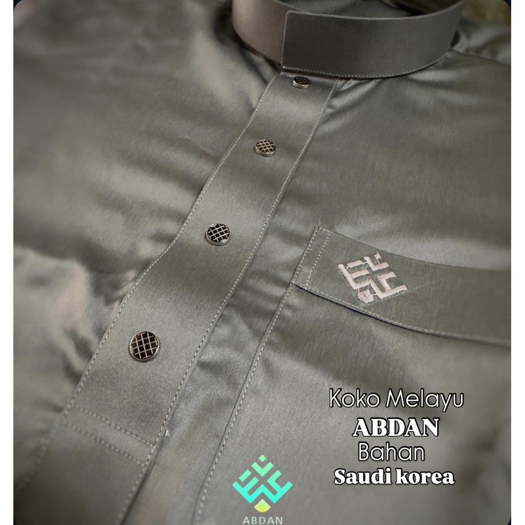 Baju Koko Melayu ABDAN Maroko saudi korea import grade A motif kancing