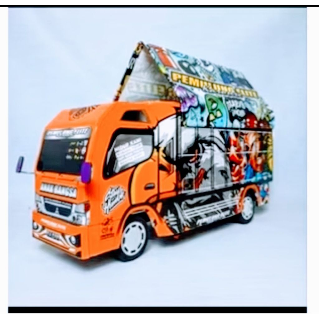 PROMO MURAH MINIATUR TRUK OLENG KAYU TRIPLEK BREWOG BREWOK  FULL LAMPU KELIP MURAH GROSIR MAINAN min