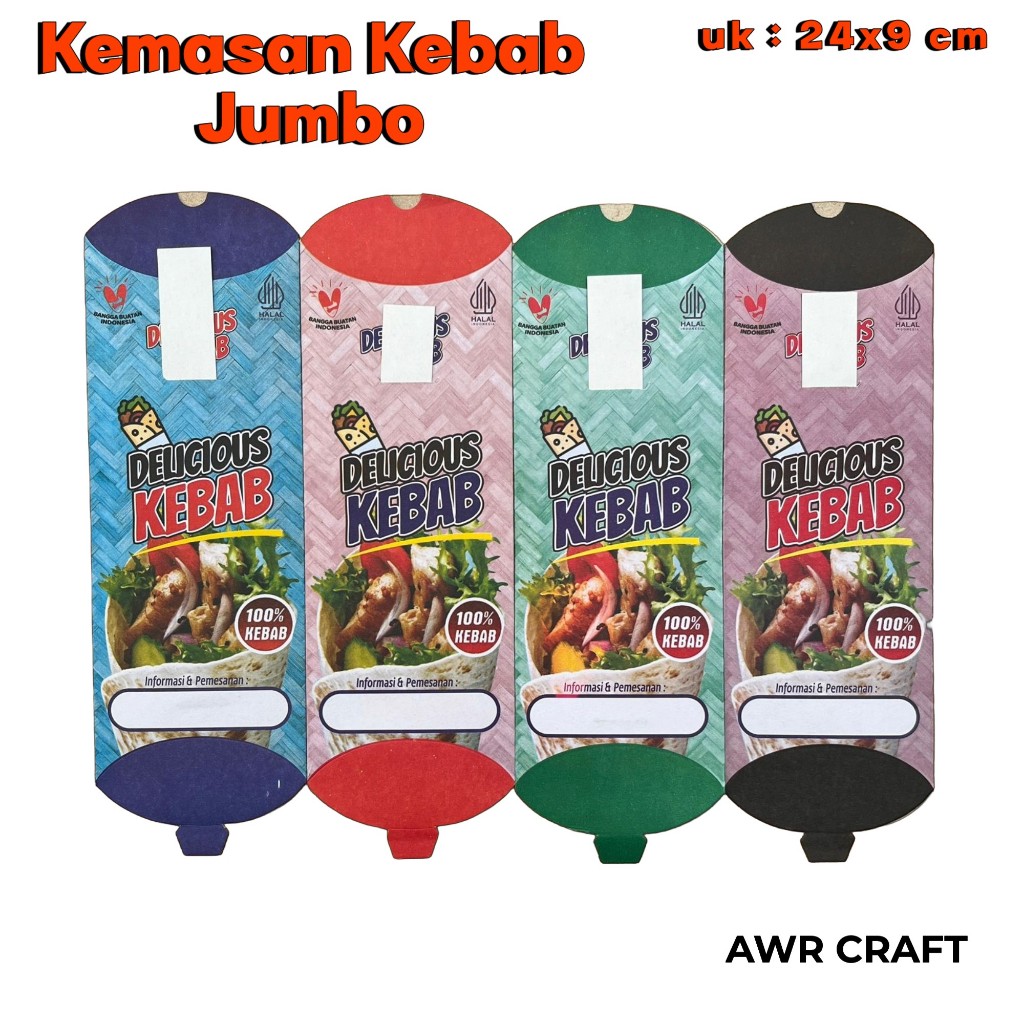 

Kemasan Kebab Jumbo Ukuran 24x9 cm Isi 100 Pcs / Dus Kebab / Box Kebab