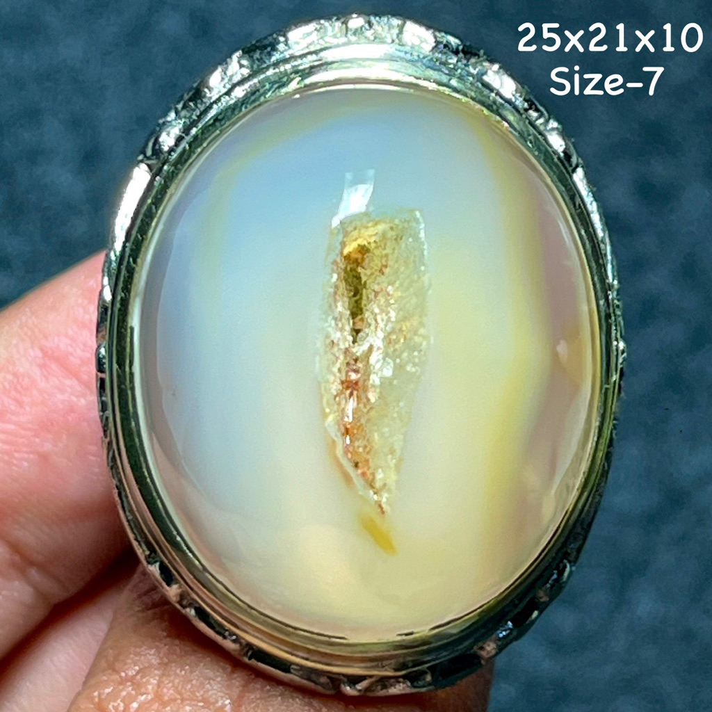 Cincin Batu Akik Natural Baturaja Kristal (Asli Alam)