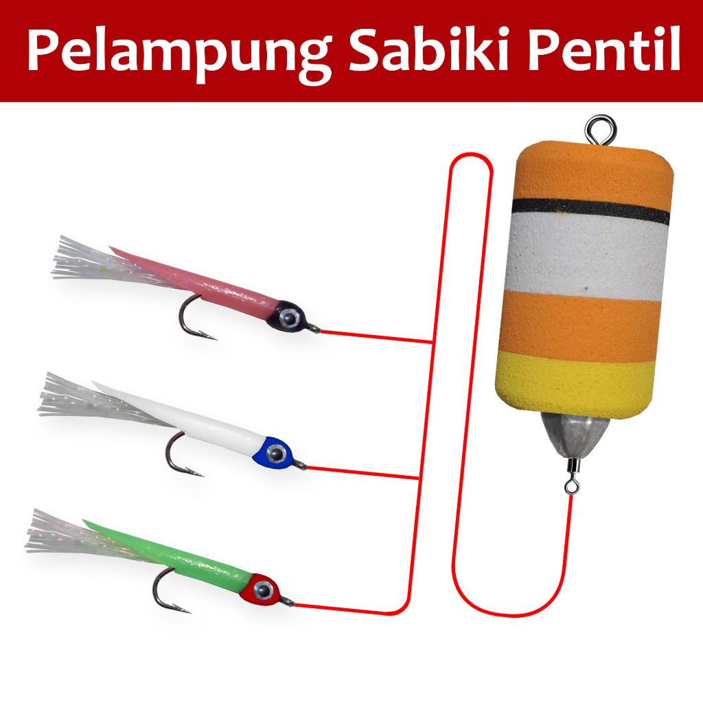 Pelampung Sabiki Menyala dalam Gelap Umpan Memancing Baby GT Casting Talang Baramundi