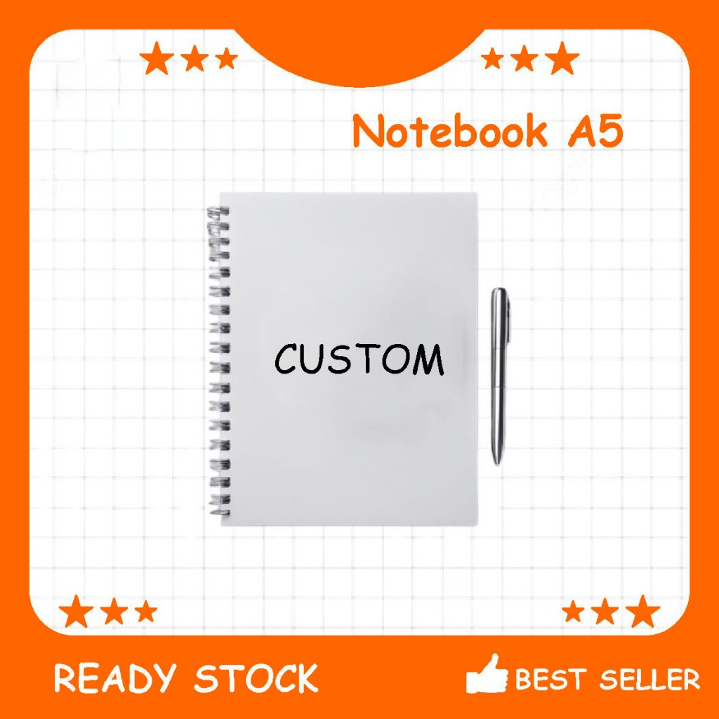

Notes, Notebook, Buku Catatan A5 Custom Nama, Gambar, Logo, Merchandise – 200 Halaman aesthetic