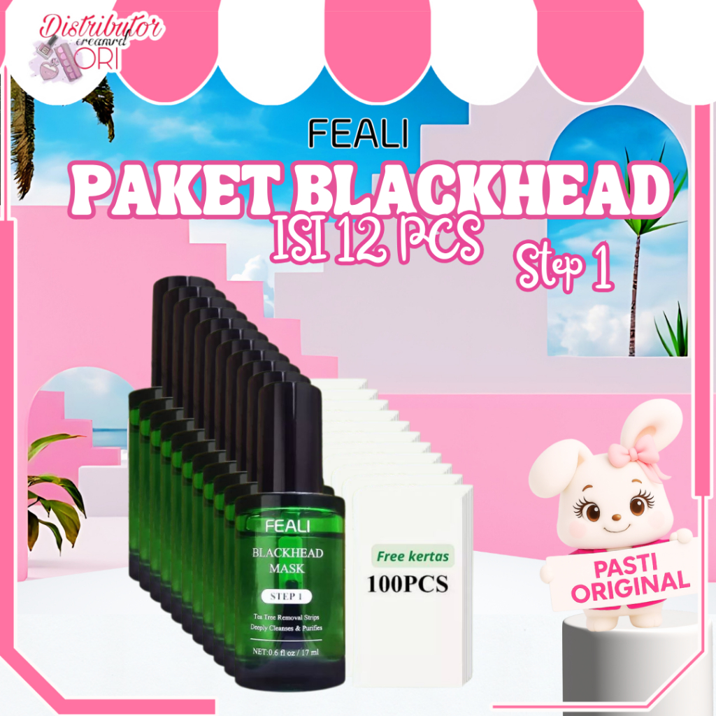 [PAKET ISI 12] FEALI Bundle Bundling Hemat LUSINAN Blackhead Remover Mask Step 1 Peel Off  / Distrib
