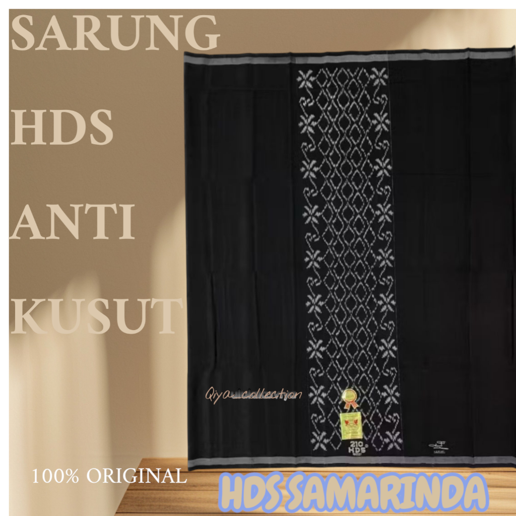 Sarung HDS Original 100% Samarinda | Warna Hitam Polos Elegan – Sarung Idaman Pria