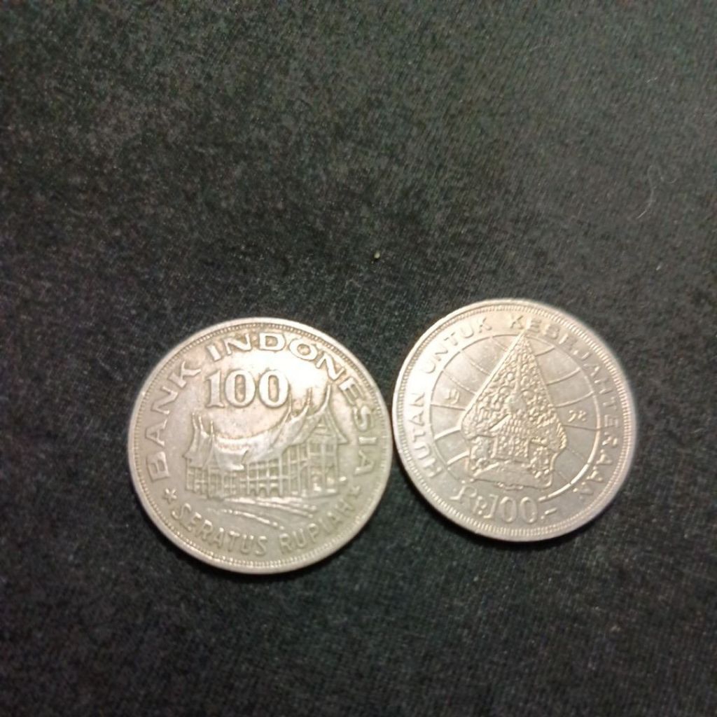 uang koin kuno 100 rumah gadang 1978 bekas asli utuh