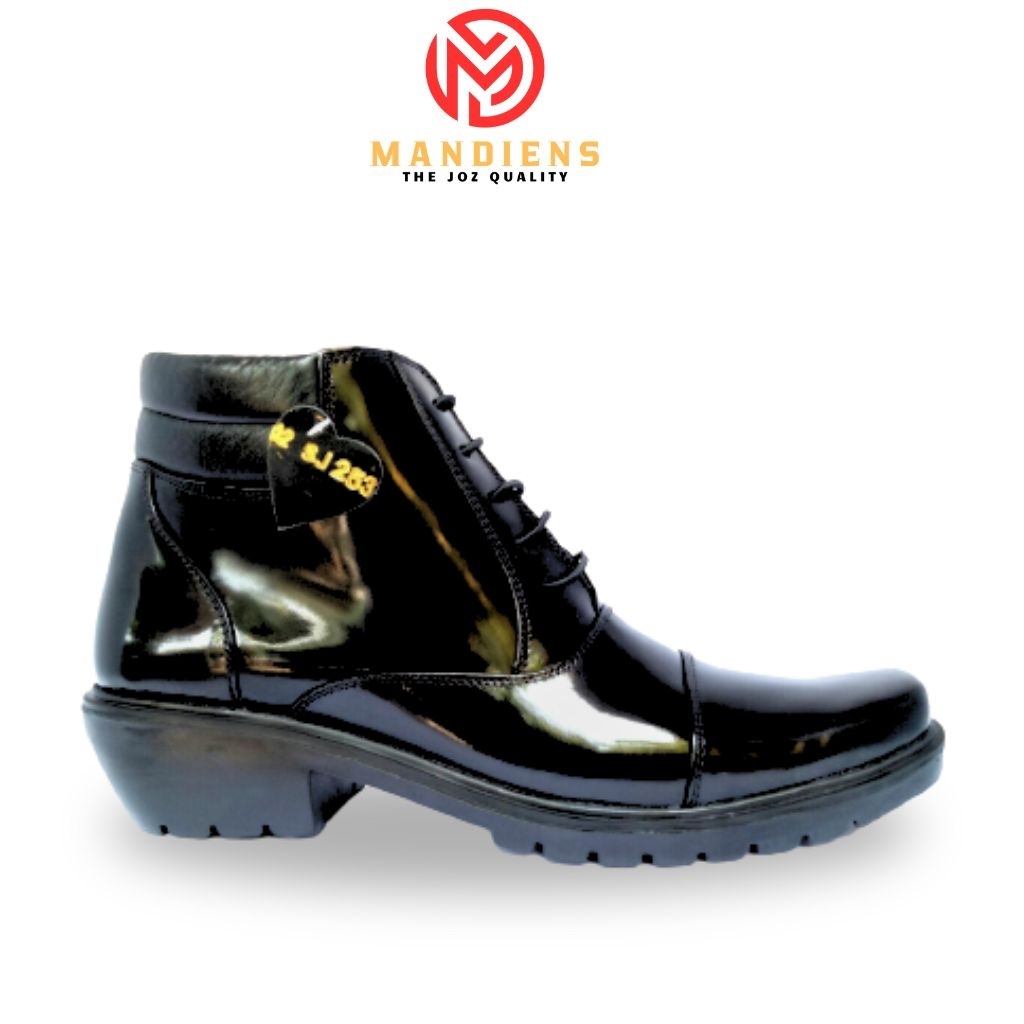 Mandiens - Sepatu PDH Boots Kulit Asli Medali K253 - Sepatu Kulit Pdh Tni Polri Jenggel Gaya Koboi