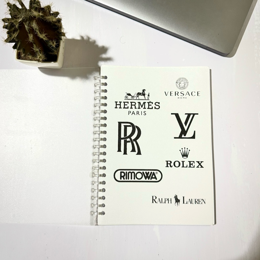 

Binder A5 Estetik Custom - Luxury Brand Warna Hitam | Loose Leaf | Planner Notes Lucu