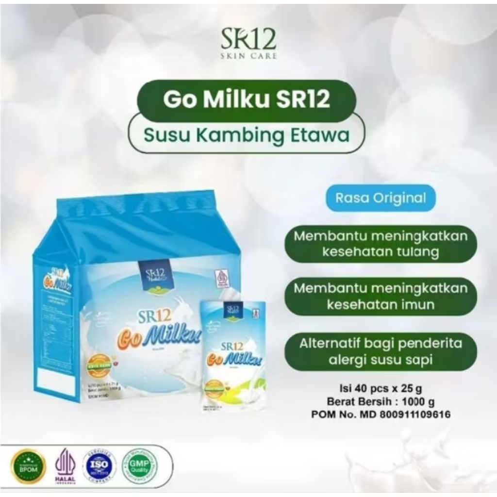 

[TERLARIS] GOMILKU Varian Original 1000g isi 40 Sachet / Susu Kambing Etawa Bubuk SR12 Bisa COD / Bayar Ditempat