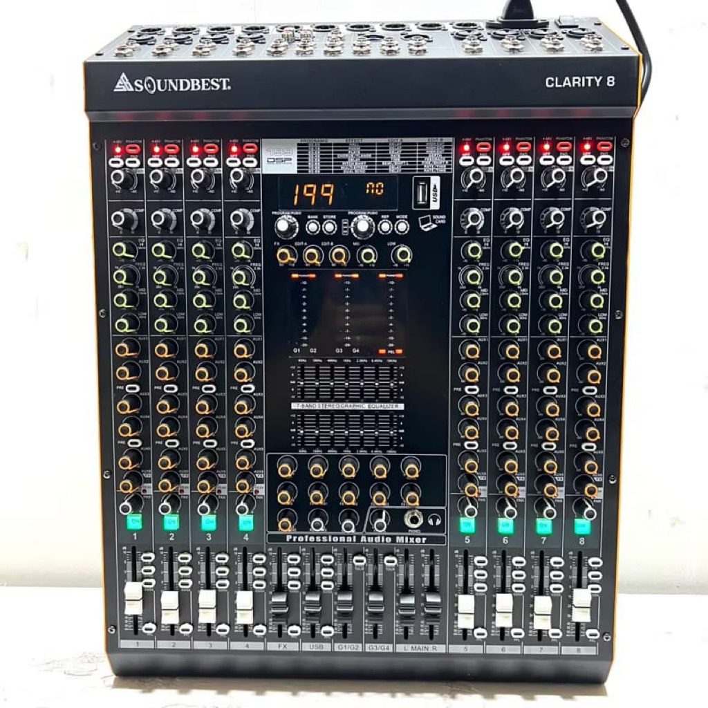 Mixer Soundbest Clarity 8 Original Mixer Soundbest 8 Channel Bluetooth Usb