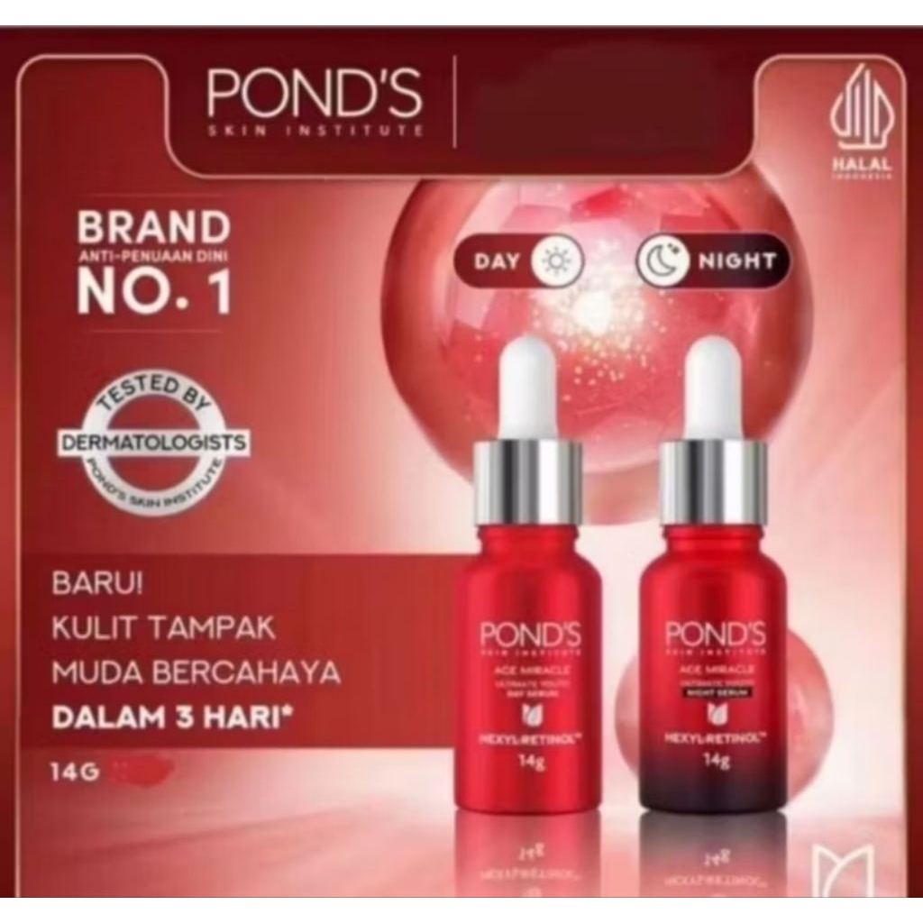 PAKET PONDS AGE MIRACLE DAY SERUM 14G + NIGHT SERUM 14G