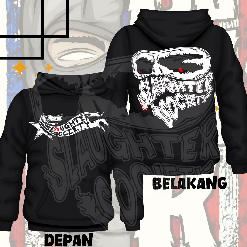 Hoodie Slaughter Society Bahan Fleece Standard Premium Tebal Dan Halus