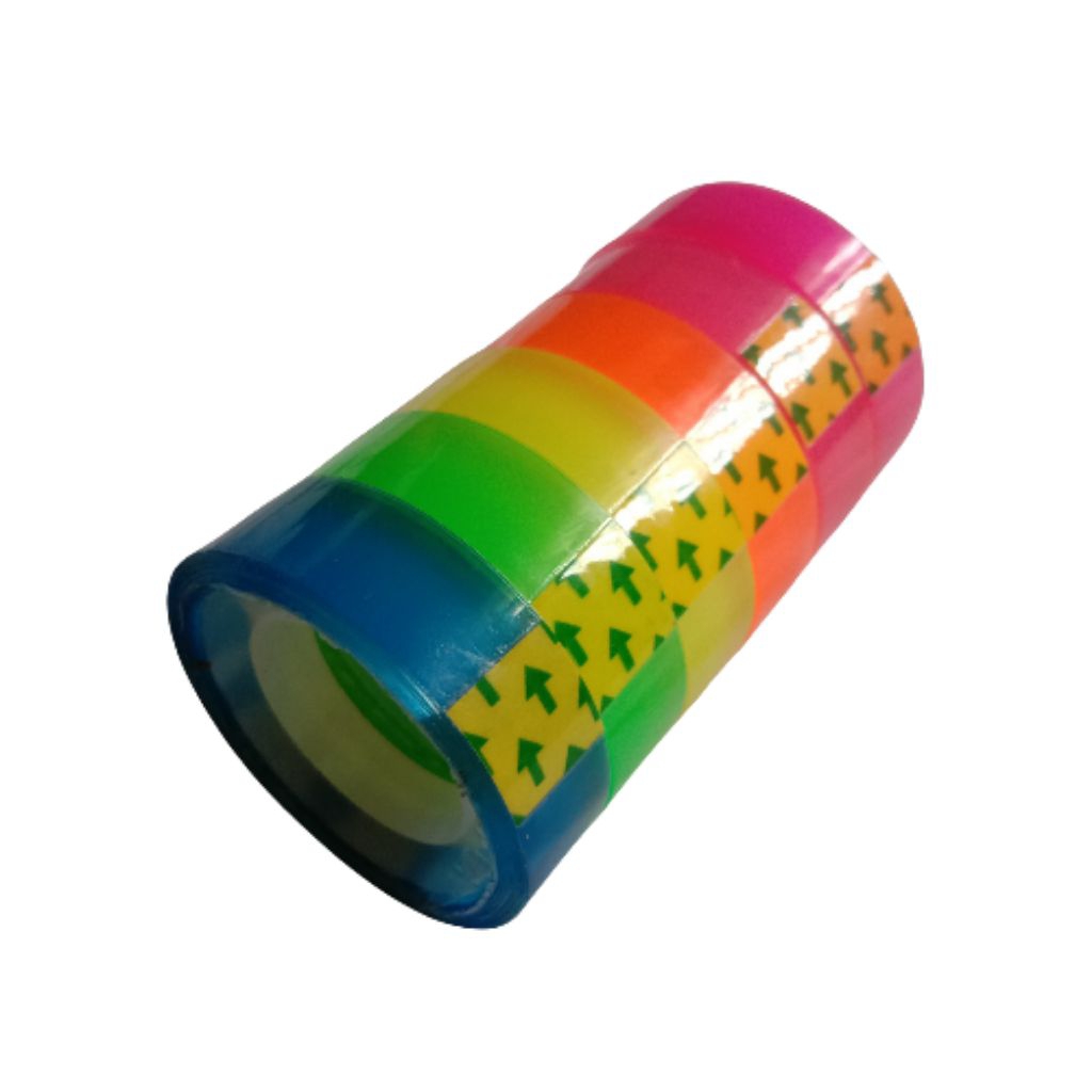 

[YOBANA] SELOTIP MINI PLASTIK TRANSPARAN WARNA SET LAKBAN PLASTIK MINI WARNA SET ISI 6 WARNA